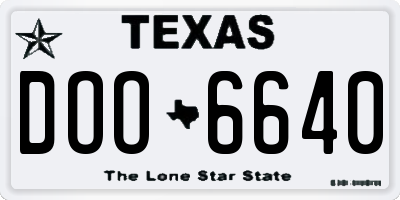TX license plate DOO6640