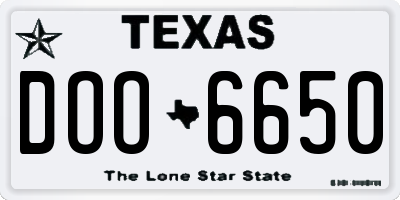 TX license plate DOO6650