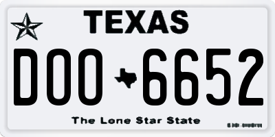 TX license plate DOO6652