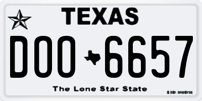 TX license plate DOO6657