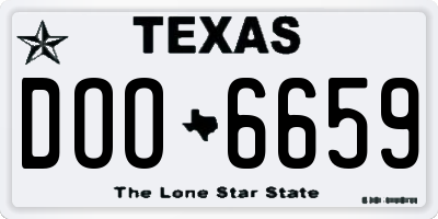 TX license plate DOO6659