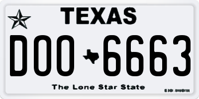 TX license plate DOO6663