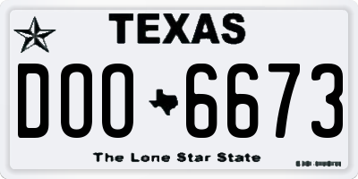 TX license plate DOO6673