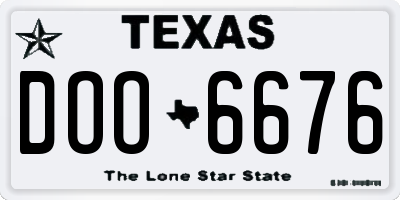 TX license plate DOO6676