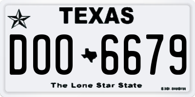TX license plate DOO6679