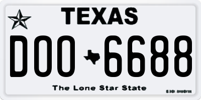 TX license plate DOO6688