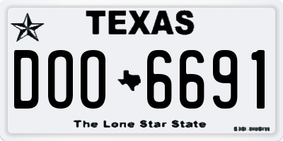 TX license plate DOO6691