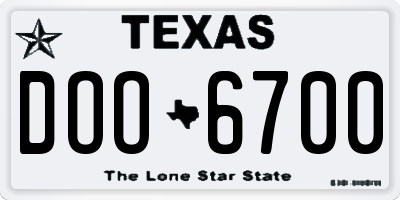 TX license plate DOO6700