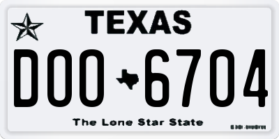 TX license plate DOO6704