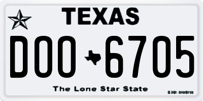 TX license plate DOO6705