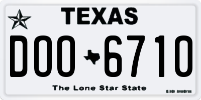 TX license plate DOO6710