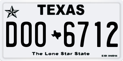 TX license plate DOO6712