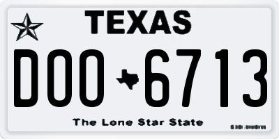 TX license plate DOO6713
