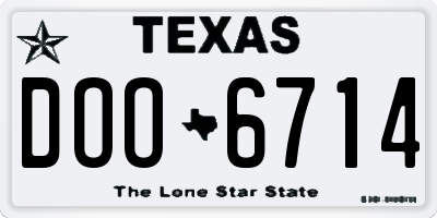 TX license plate DOO6714