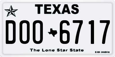 TX license plate DOO6717