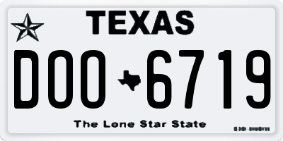 TX license plate DOO6719