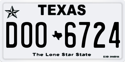 TX license plate DOO6724