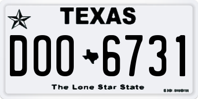 TX license plate DOO6731