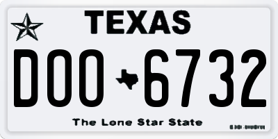 TX license plate DOO6732