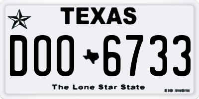 TX license plate DOO6733