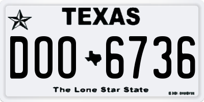 TX license plate DOO6736
