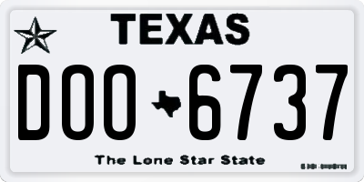TX license plate DOO6737
