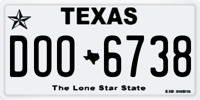 TX license plate DOO6738