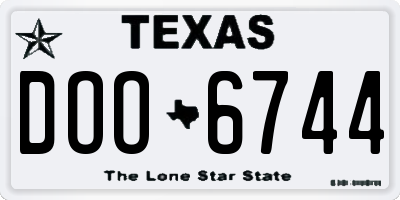 TX license plate DOO6744