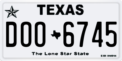 TX license plate DOO6745