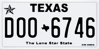 TX license plate DOO6746