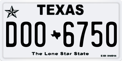TX license plate DOO6750