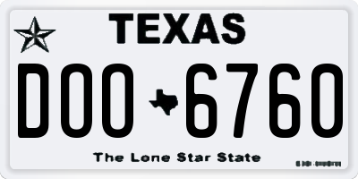 TX license plate DOO6760