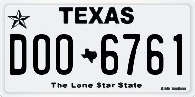 TX license plate DOO6761