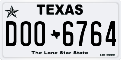 TX license plate DOO6764