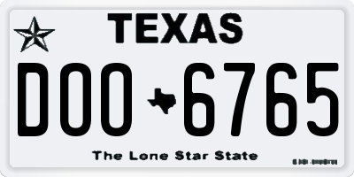 TX license plate DOO6765