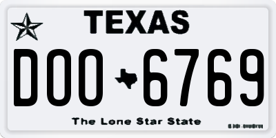TX license plate DOO6769
