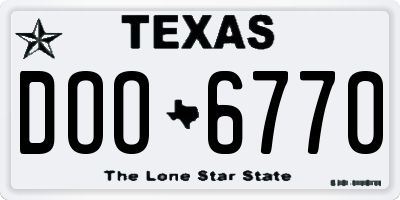 TX license plate DOO6770