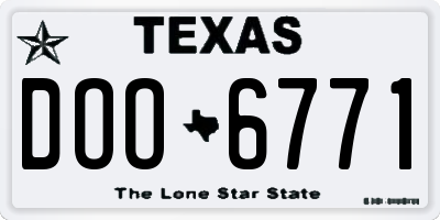 TX license plate DOO6771