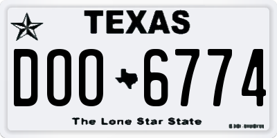 TX license plate DOO6774