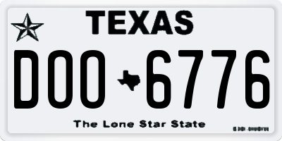 TX license plate DOO6776