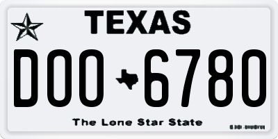 TX license plate DOO6780