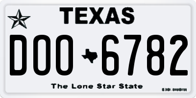 TX license plate DOO6782