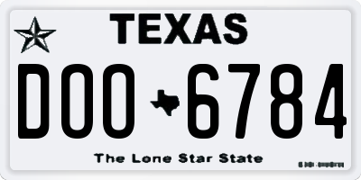 TX license plate DOO6784