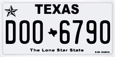 TX license plate DOO6790