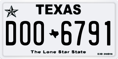 TX license plate DOO6791