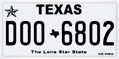 TX license plate DOO6802