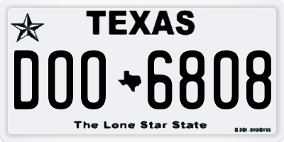 TX license plate DOO6808
