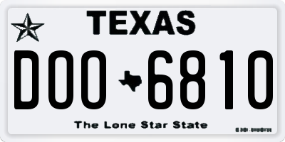TX license plate DOO6810
