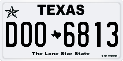 TX license plate DOO6813