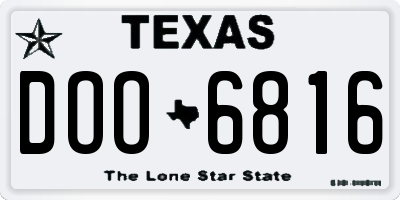 TX license plate DOO6816